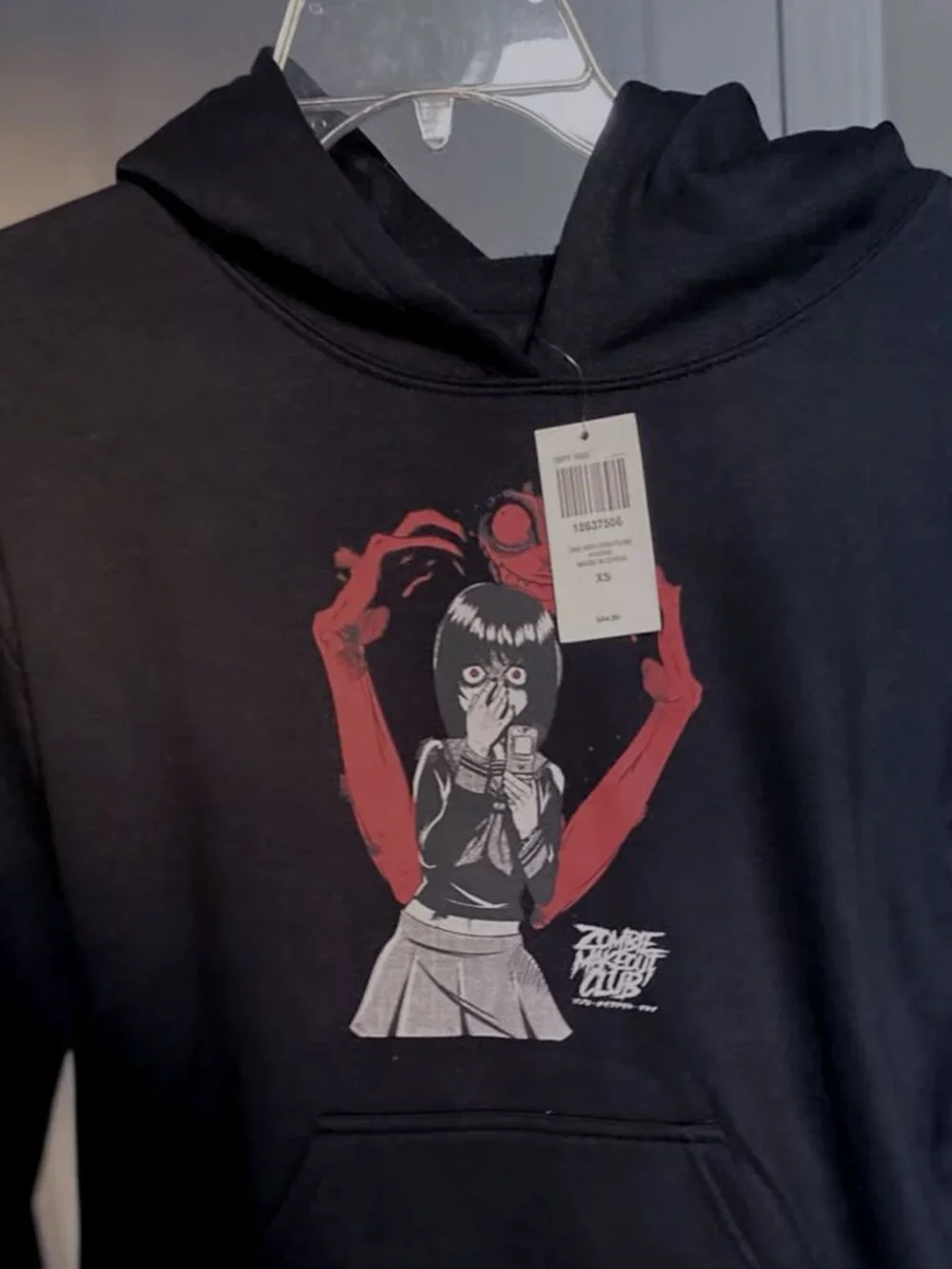 Zombie Makeout Club Creature Hoodie Manga Graphic Sweatshirt Men's XS New w tag